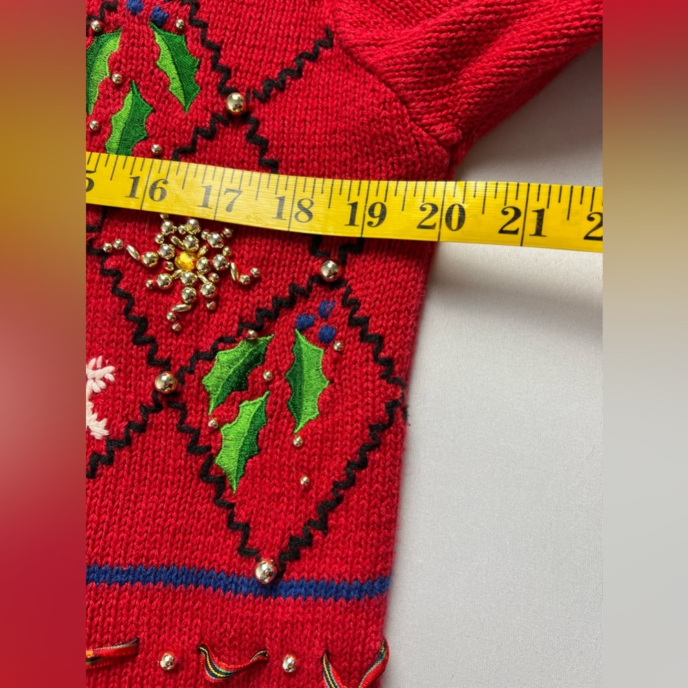 Designers Original Studio Christmas Holiday Sweater Cardigan - Picture 9 of 15
